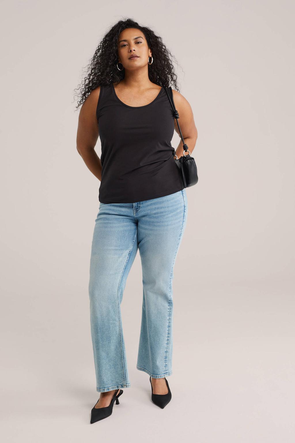 WE Fashion Curve singlet zwart