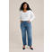 WE Fashion Curve longsleeve met katoen wit