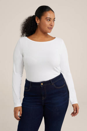 longsleeve met katoen wit