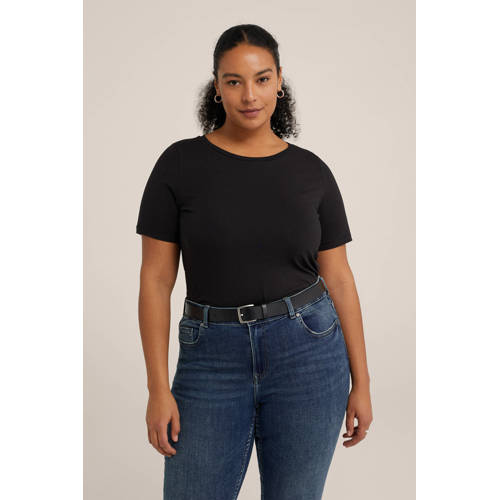 WE Fashion Curve T-shirt zwart afbeelding