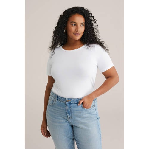 WE Fashion Curve T-shirt wit afbeelding