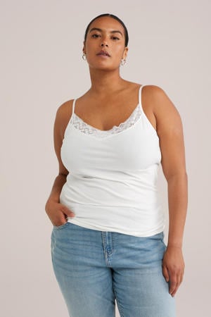 singlet met kant offwhite