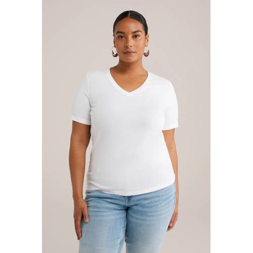 WE Fashion Curve T-shirt wit afbeelding