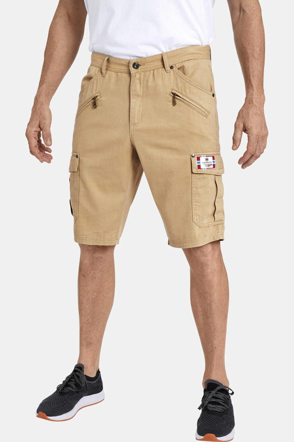 Jan Vanderstorm +FIT Collectie loose fit cargo short HEIMERAM  Plus Size beige