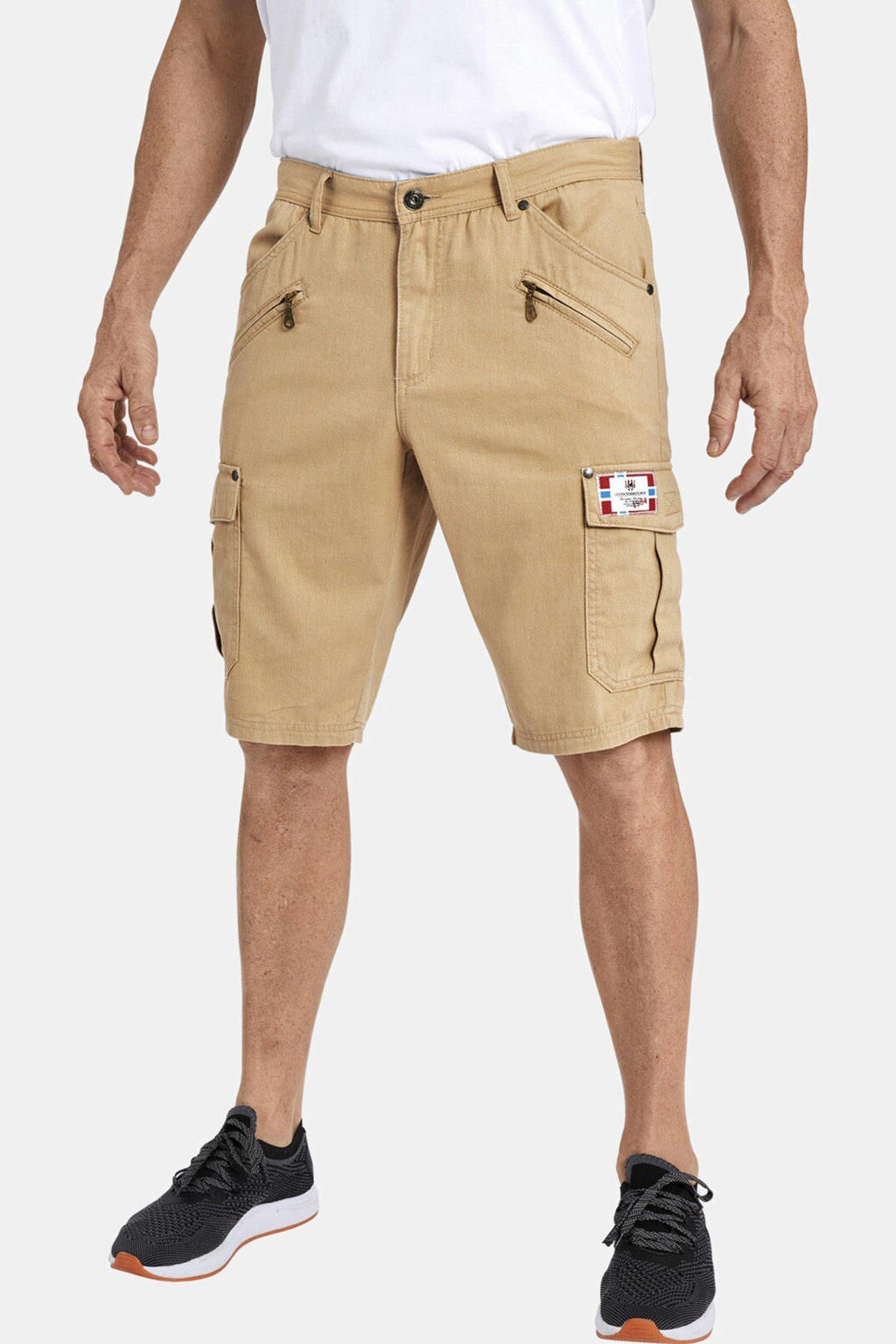 Jan Vanderstorm +FIT Collectie loose fit cargo short HEIMERAM Plus Size beige