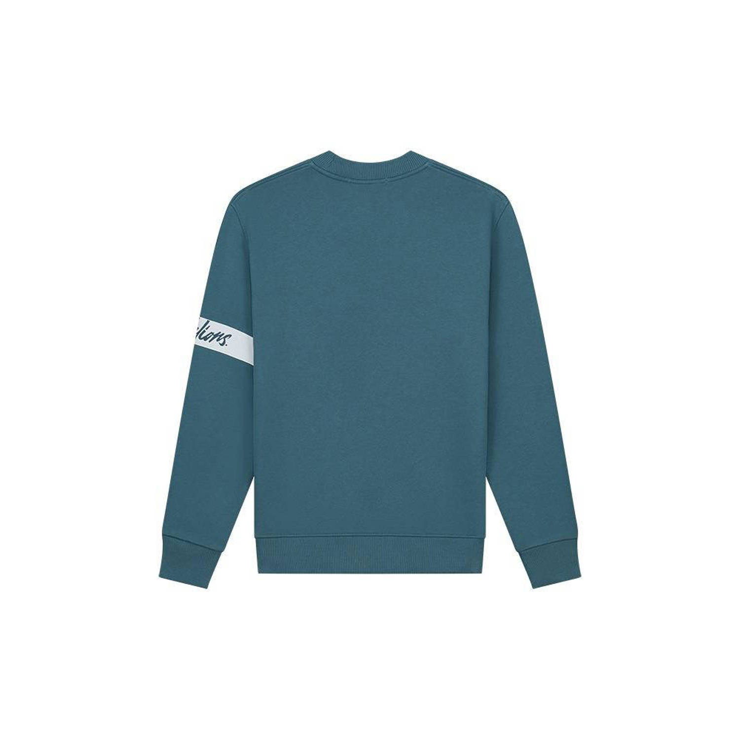 Malelions sweater met logo petrol white