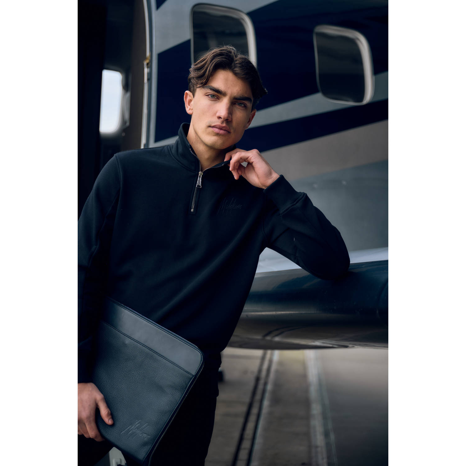 Malelions sweater met logo black