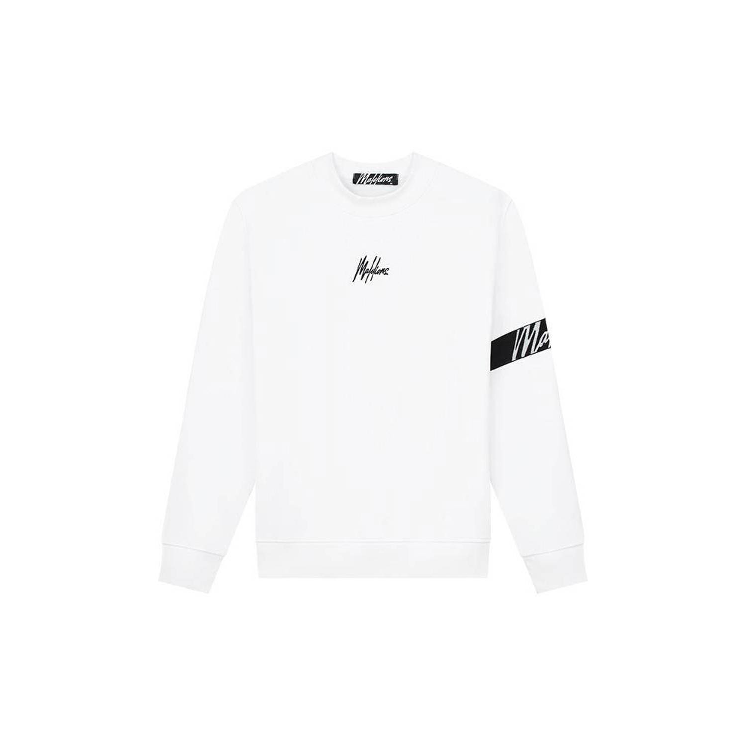 Malelions sweater met logo white black