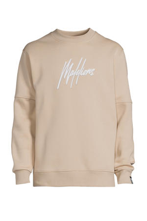 sweater met logo beige/white
