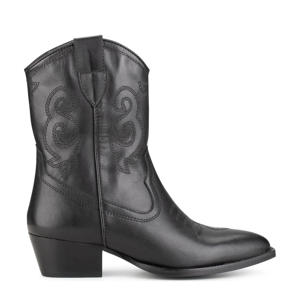 Moco leren cowboylaarzen zwart