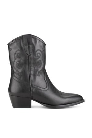 Moco leren cowboylaarzen zwart