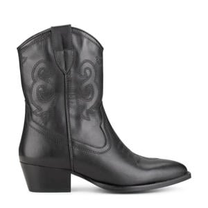 Moco leren cowboylaarzen zwart