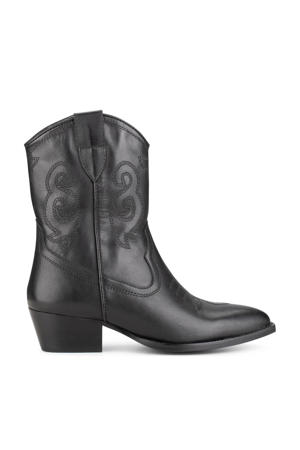 Moco leren cowboylaarzen zwart