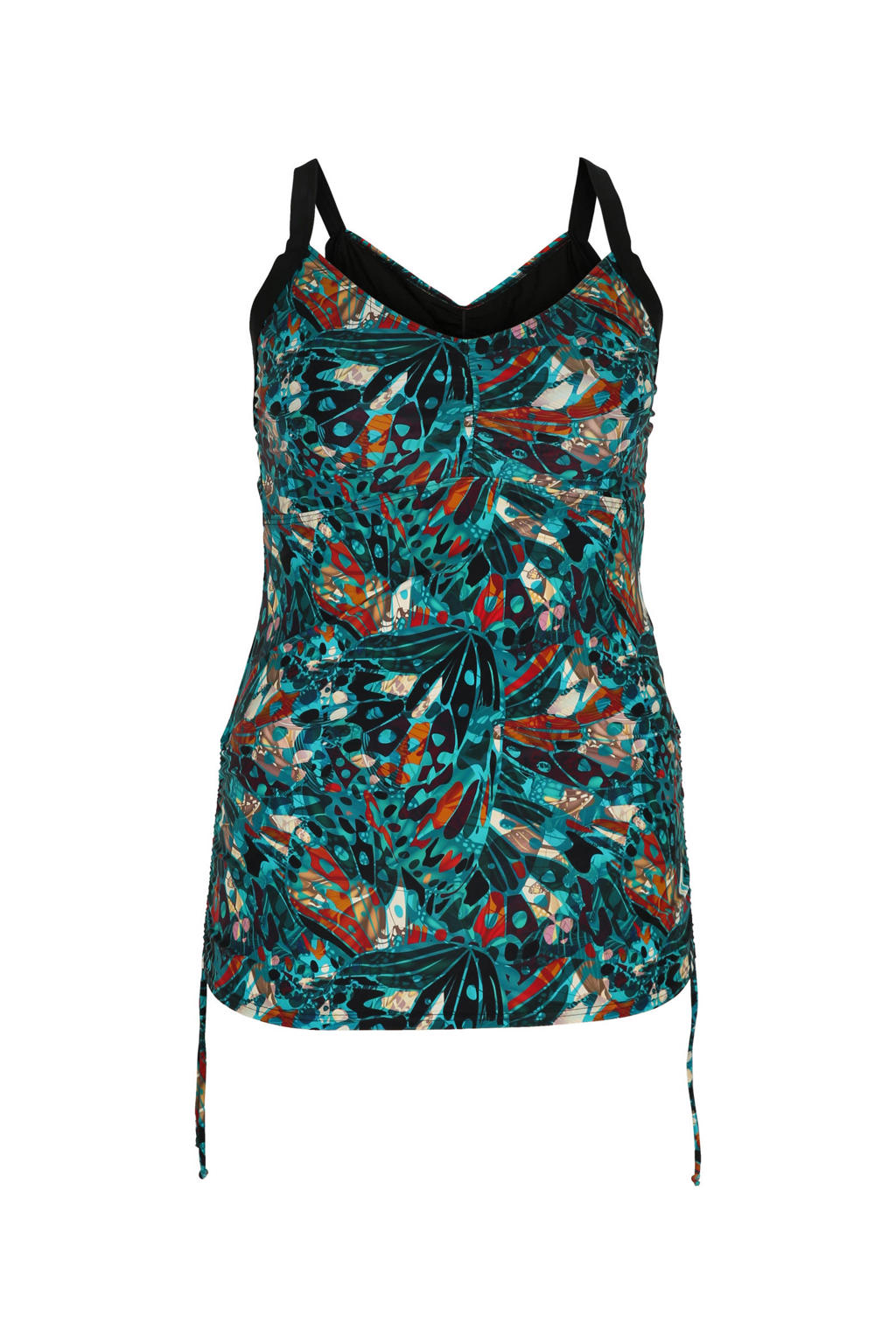 Paprika tankini bikinitop turquoise/zwart/rood wehkamp