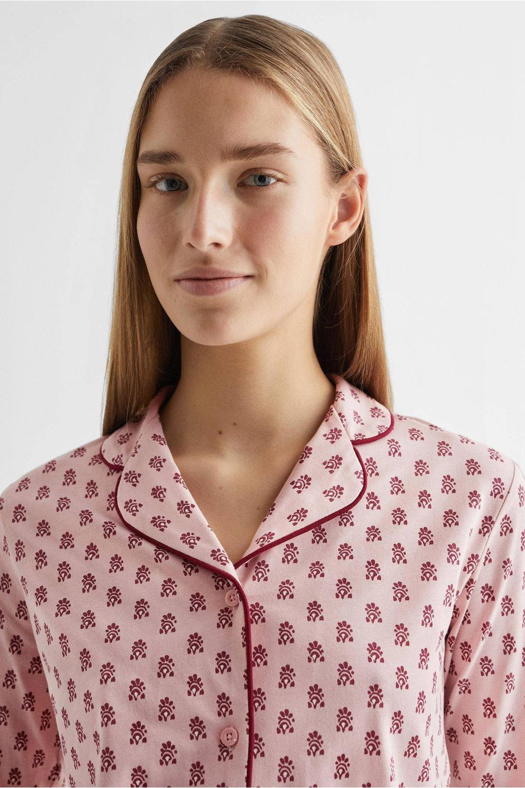 Mango Kids pyjama met all over print roze | wehkamp