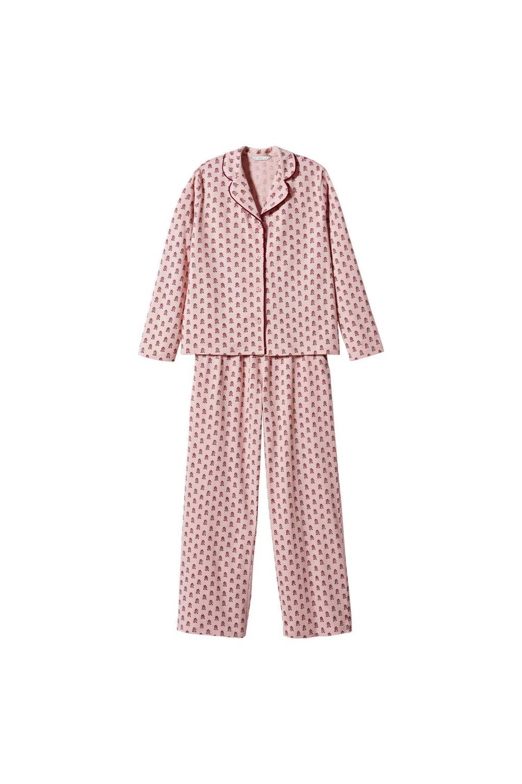 Mango Kids pyjama met all over print roze | wehkamp