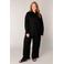 Base Level Curvy blouse met linnen zwart