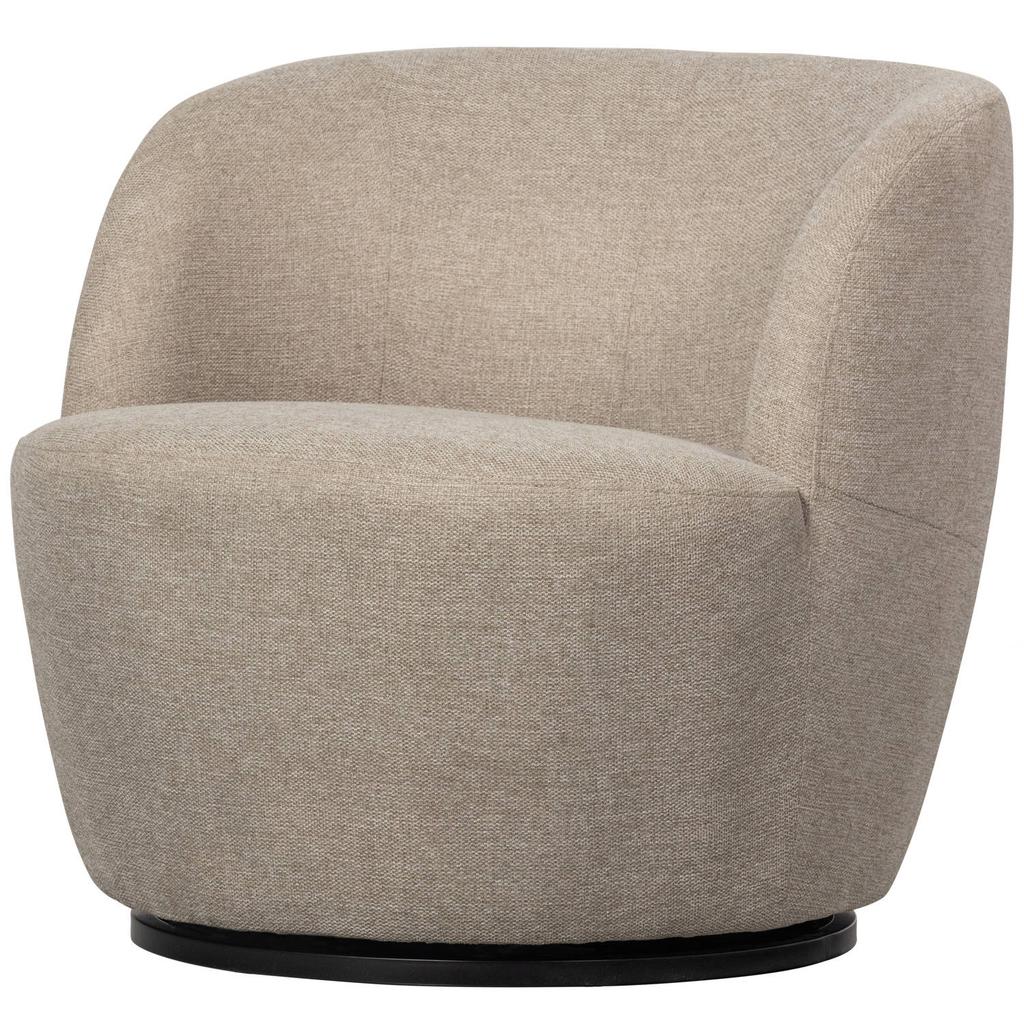 WOOOD Serra Draaifauteuil - Melange Stof - Naturel - 68x70x77
