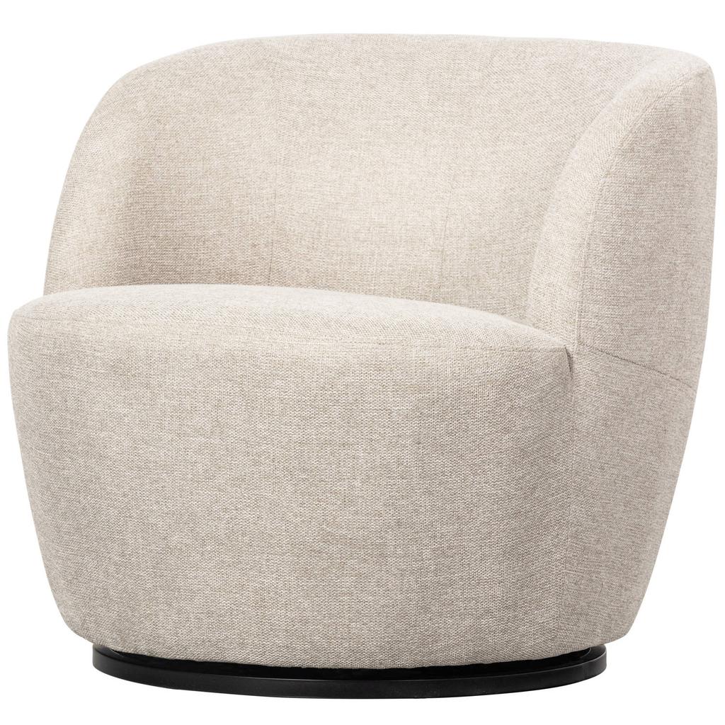 WOOOD WOOOD Serra Draaifauteuil - Polyester - Off White - 68x70x77