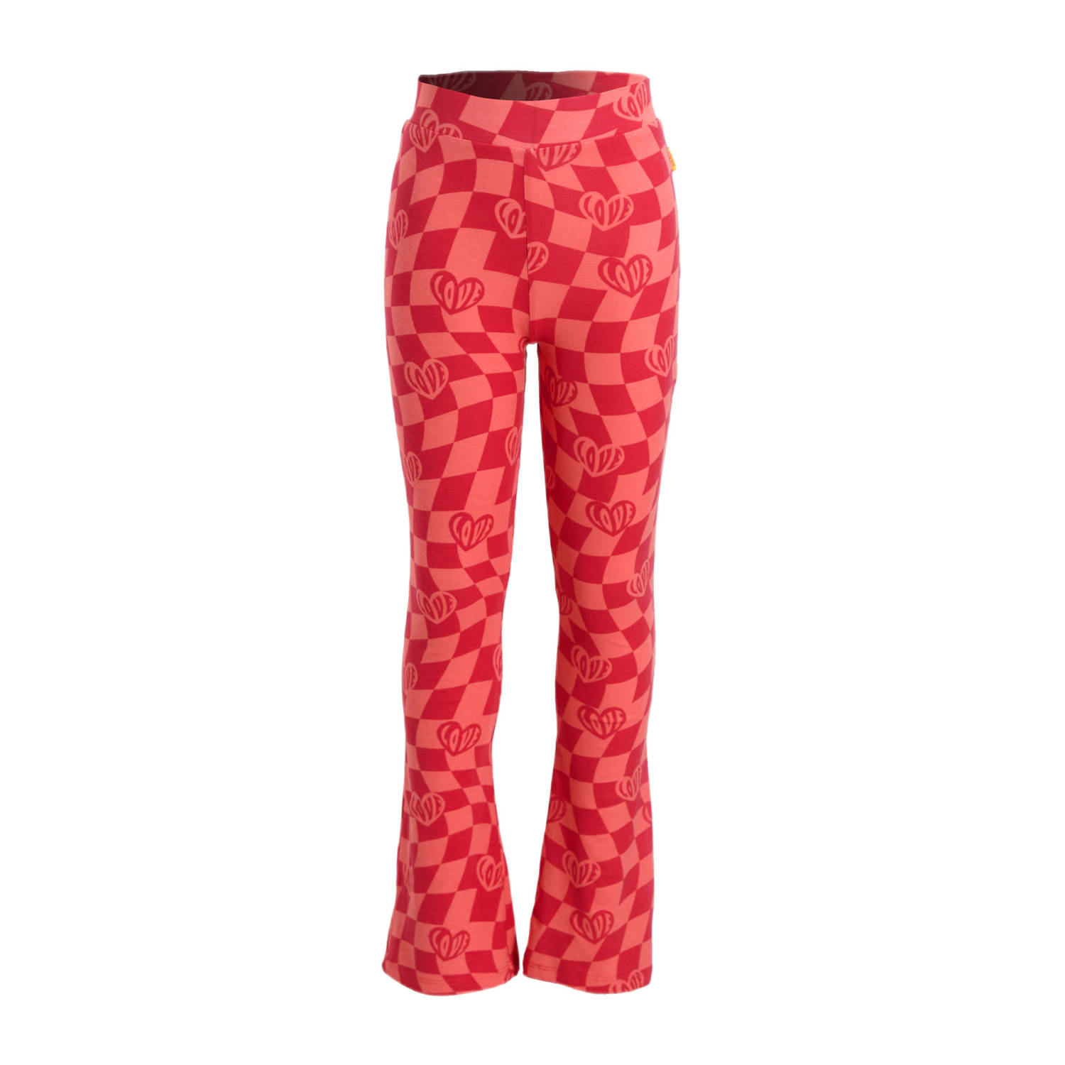 Orange Stars flared broek Noelle met all over print roze