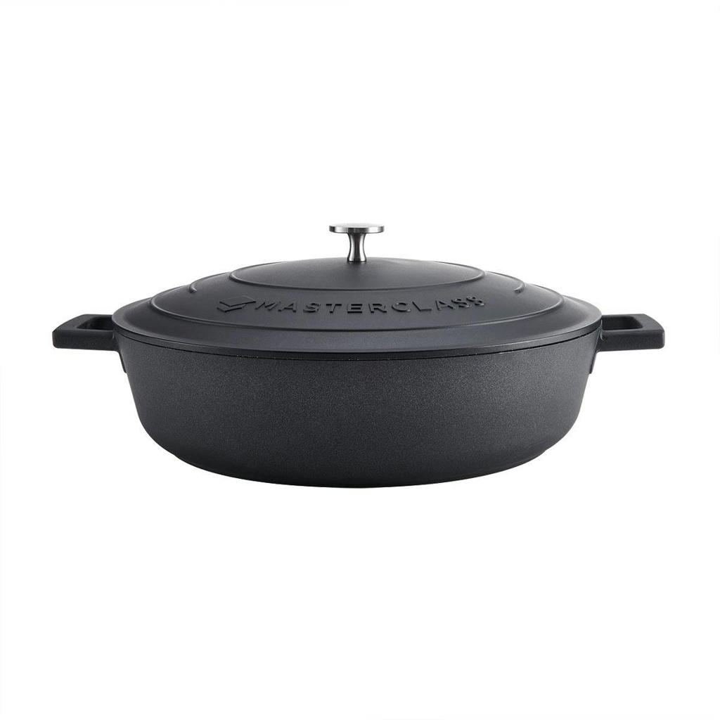 MasterClass gietaluminium braadpan (Ø32 cm) (5L) (lichtgewicht) - zwart