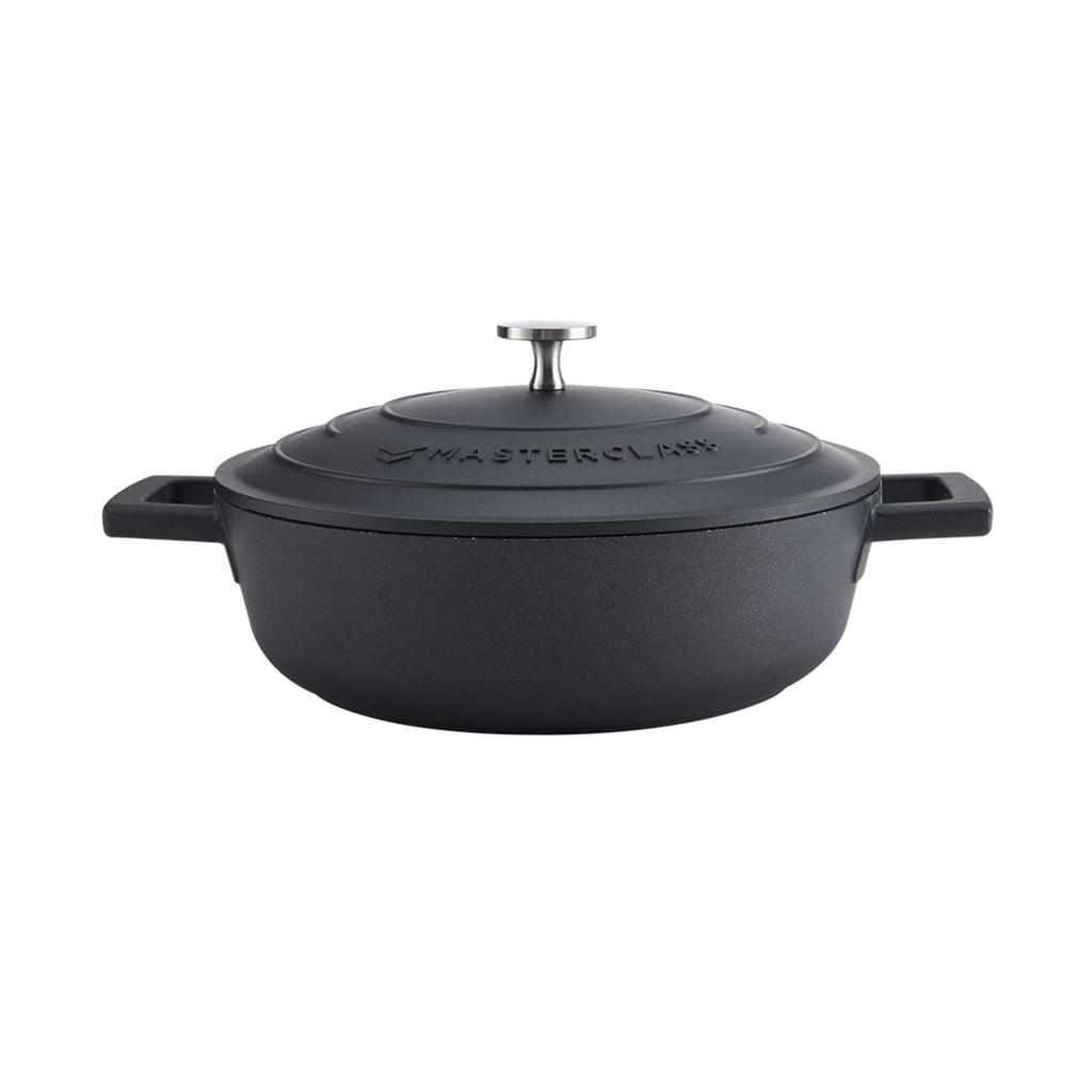 MasterClass gietaluminium braadpan (Ø24 cm) (1,5L) (lichtgewicht) - zwart