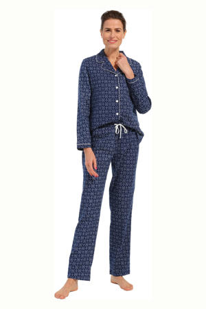 flanellen pyjama donkerblauw