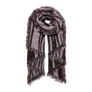 sjaal ONLLANA met zebraprint grijsroze/zwart