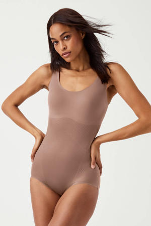 seamless medium corrigerende Tank Panty body donkerbeige