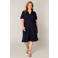 Base Level Curvy A-lijn jurk Yenna met ceintuur donkerblauw