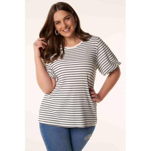 MS Mode gestreept T-shirt wit zwart