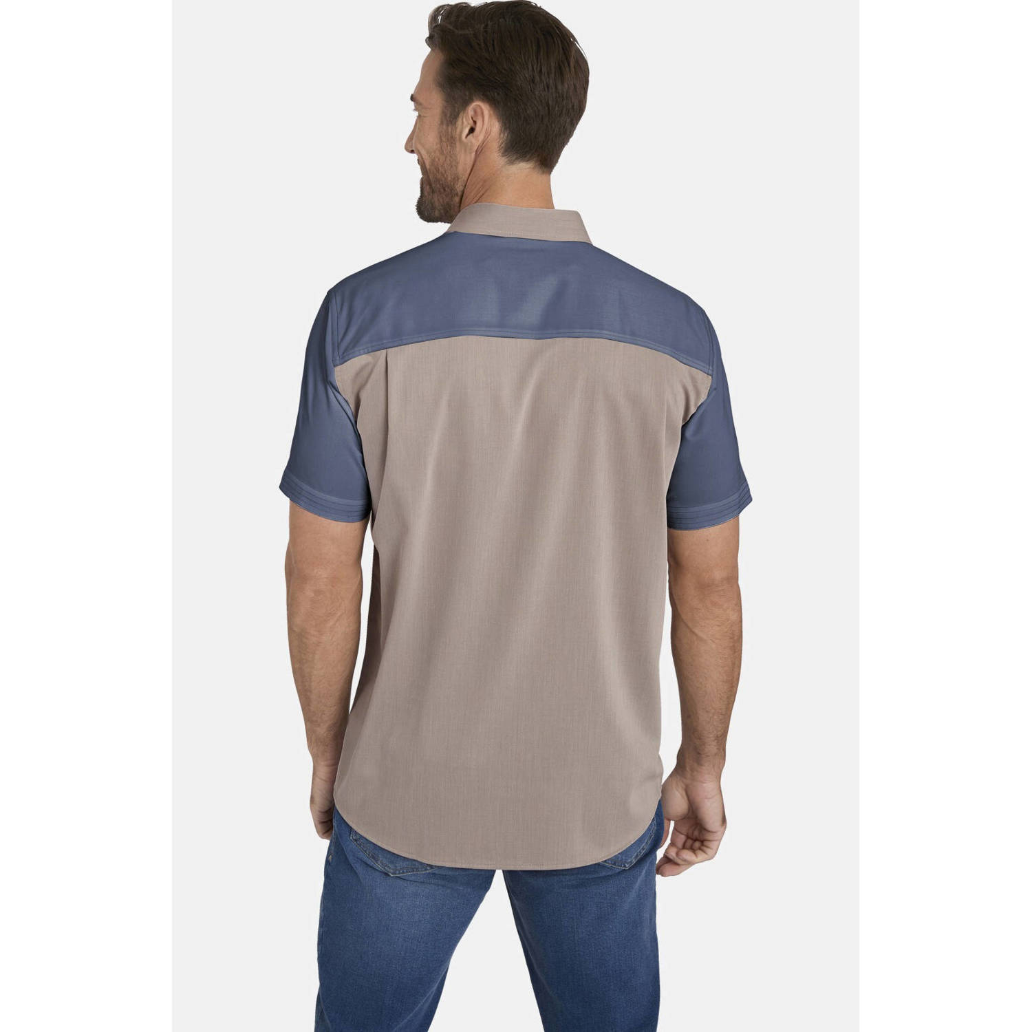 Jan Vanderstorm +FIT Collectie regular fit overhemd BODVAR Plus Size lichtbruin