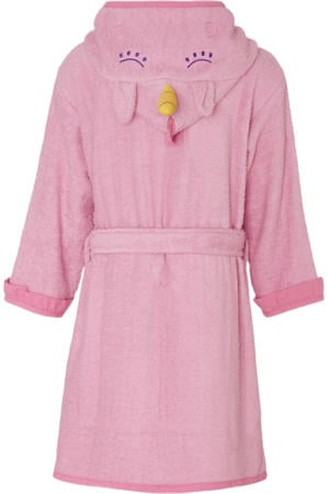 badstof badjas roze unicorn