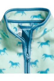 thumbnail: Playshoes fleece vest met all over paarden print turquoise