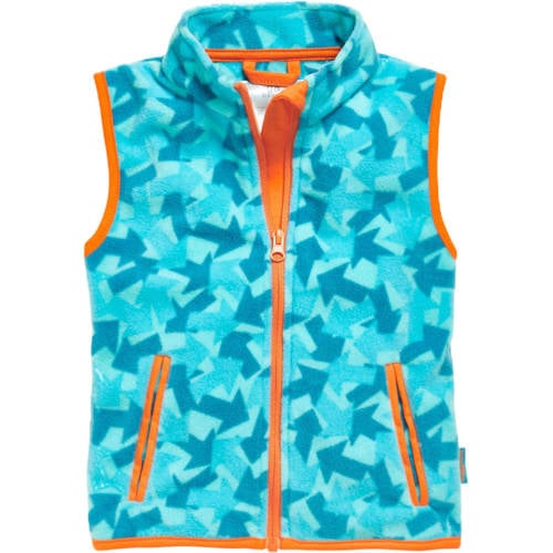 Playshoes fleece bodywarmer met all over print blauw afbeelding