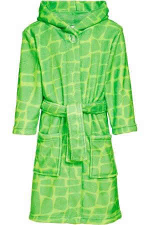 dino badstof badjas groen
