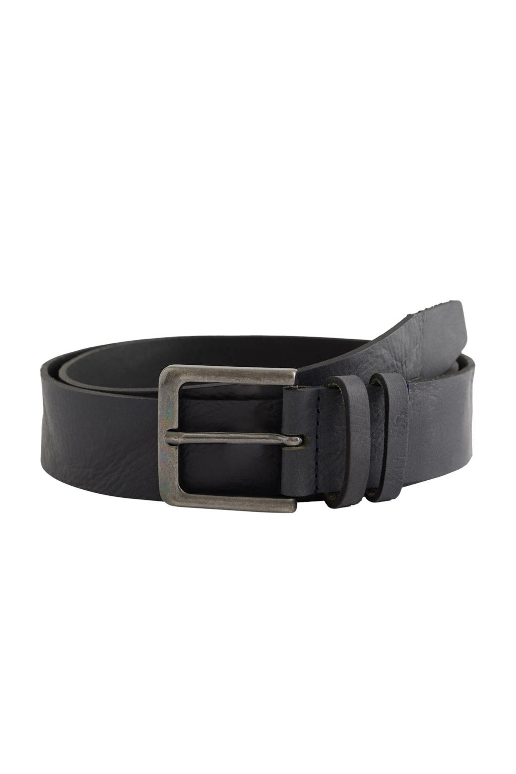 WE Fashion leren riem donkerblauw