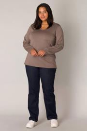 thumbnail: Base Level Curvy fijngebreide trui Anine taupe