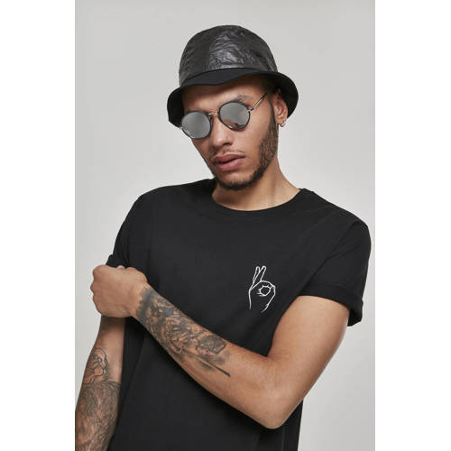 Mister Tee T-shirt Easy Sign met printopdruk zwart afbeelding