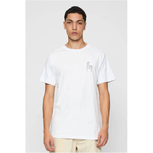 Mister Tee T-shirt Easy Sign met printopdruk wit afbeelding