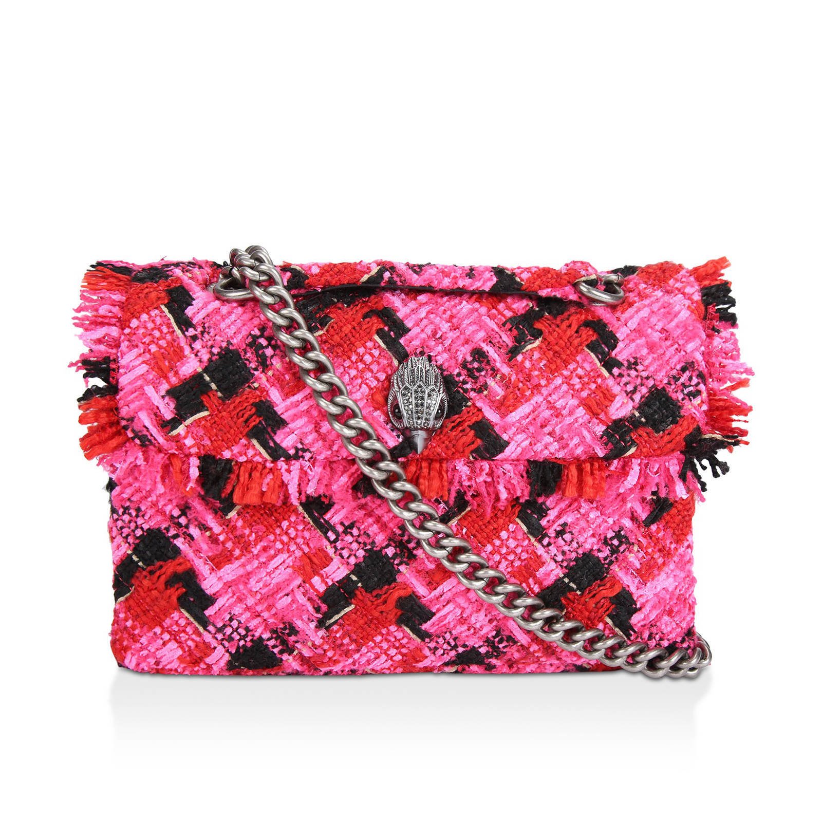 Kurt Geiger tweed crossbody tas Kensington roze wehkamp