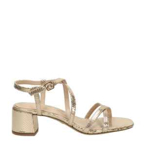   sandalettes met slangenprint goud