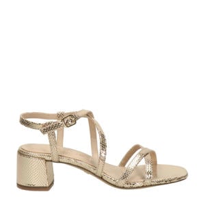 sandalettes met slangenprint goud