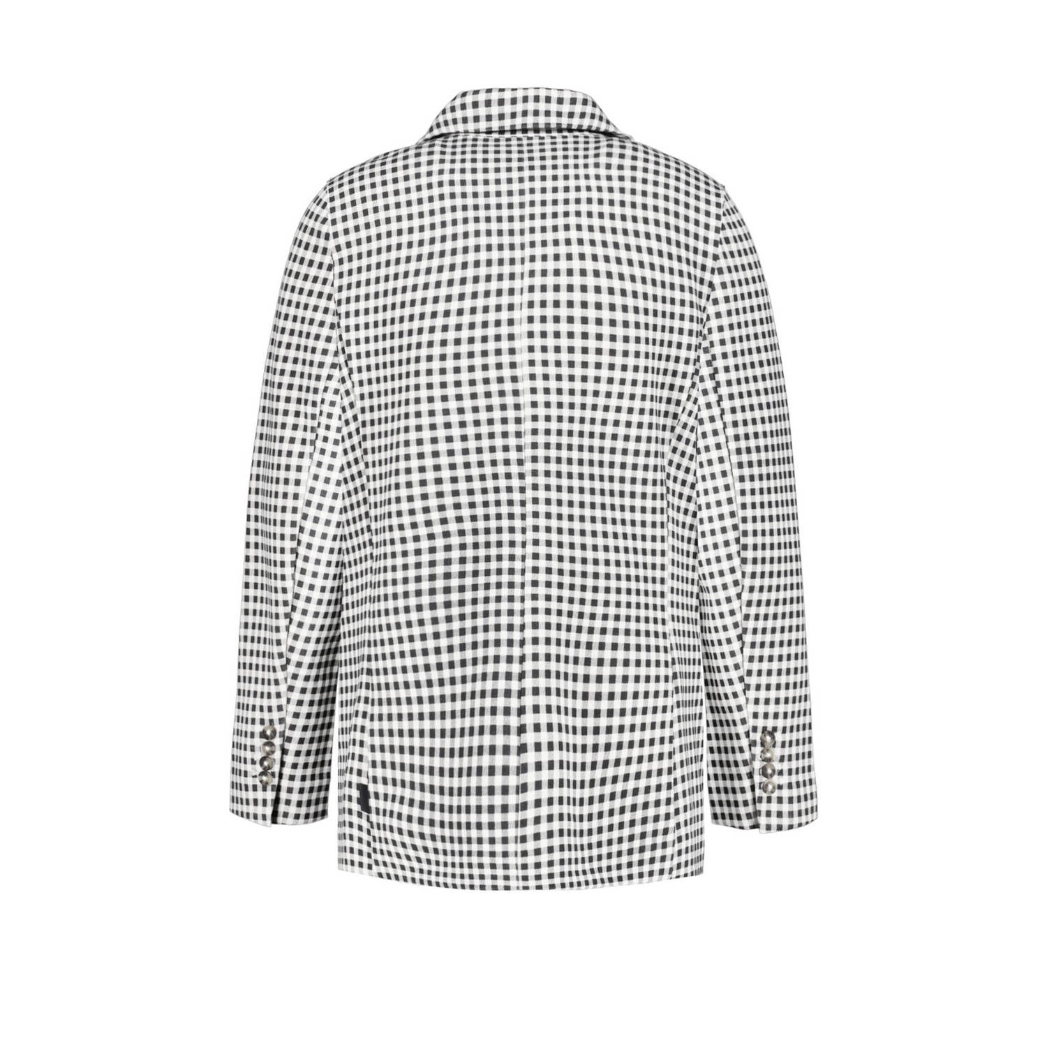 Garcia geruite blazer zwart wit
