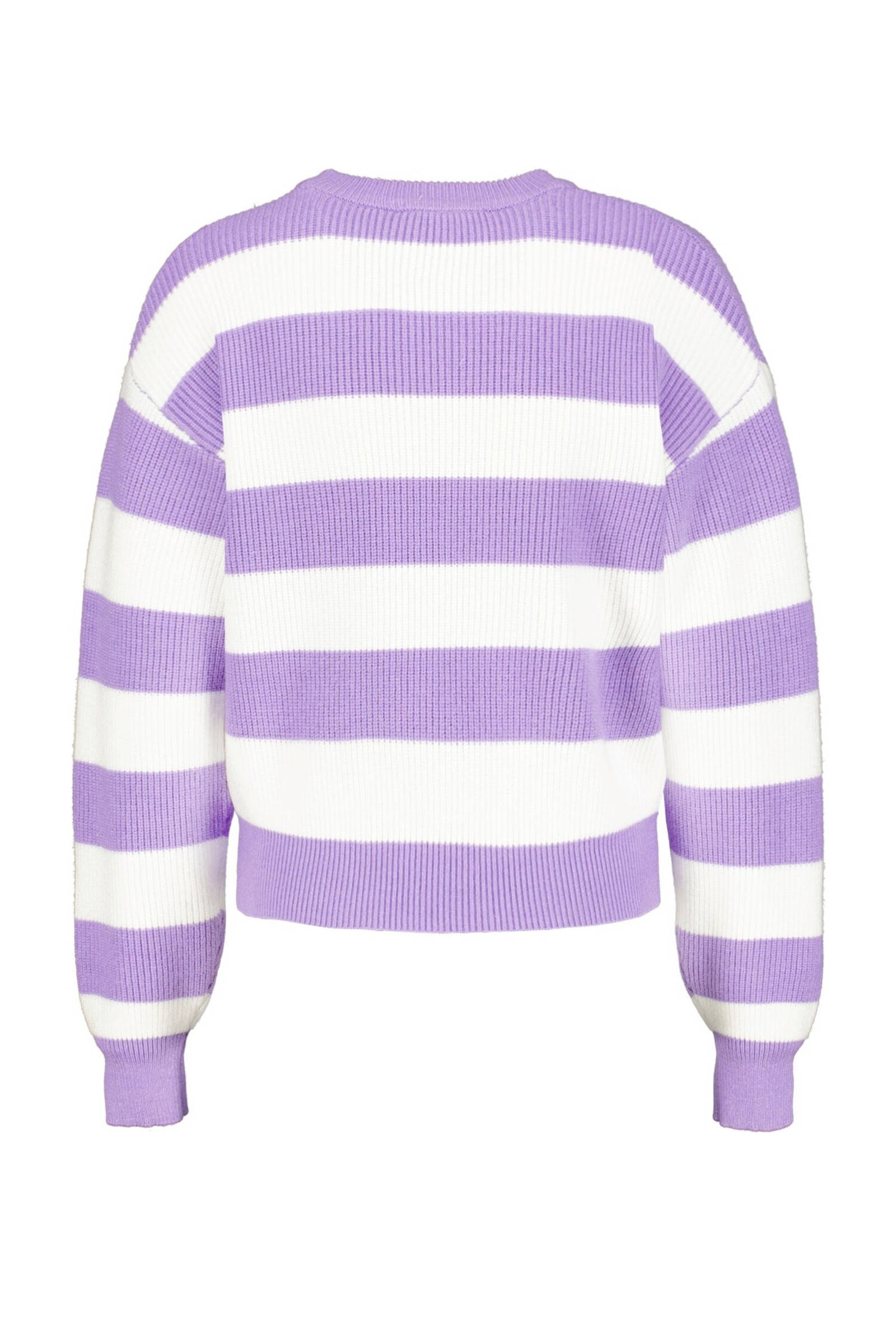 Garcia gestreepte trui H32641 paars/wit | wehkamp