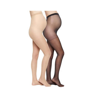 zwangerschapspanty - zwart/beige (set van 2)
