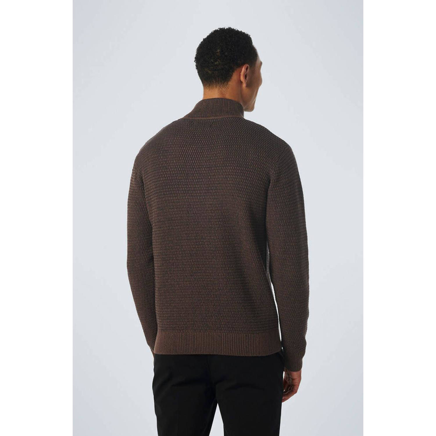 No Excess gemêleerde grofgebreide trui brown