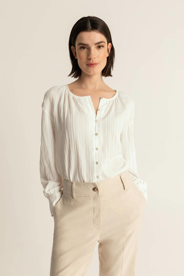 erectie collegegeld annuleren Expresso blouse met textuur wit | wehkamp