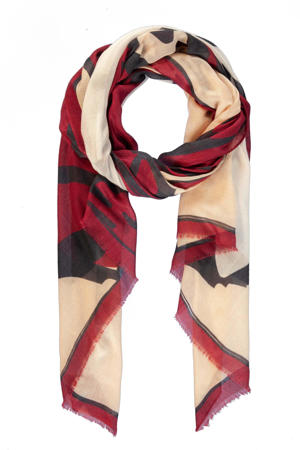 sjaal rood/beige