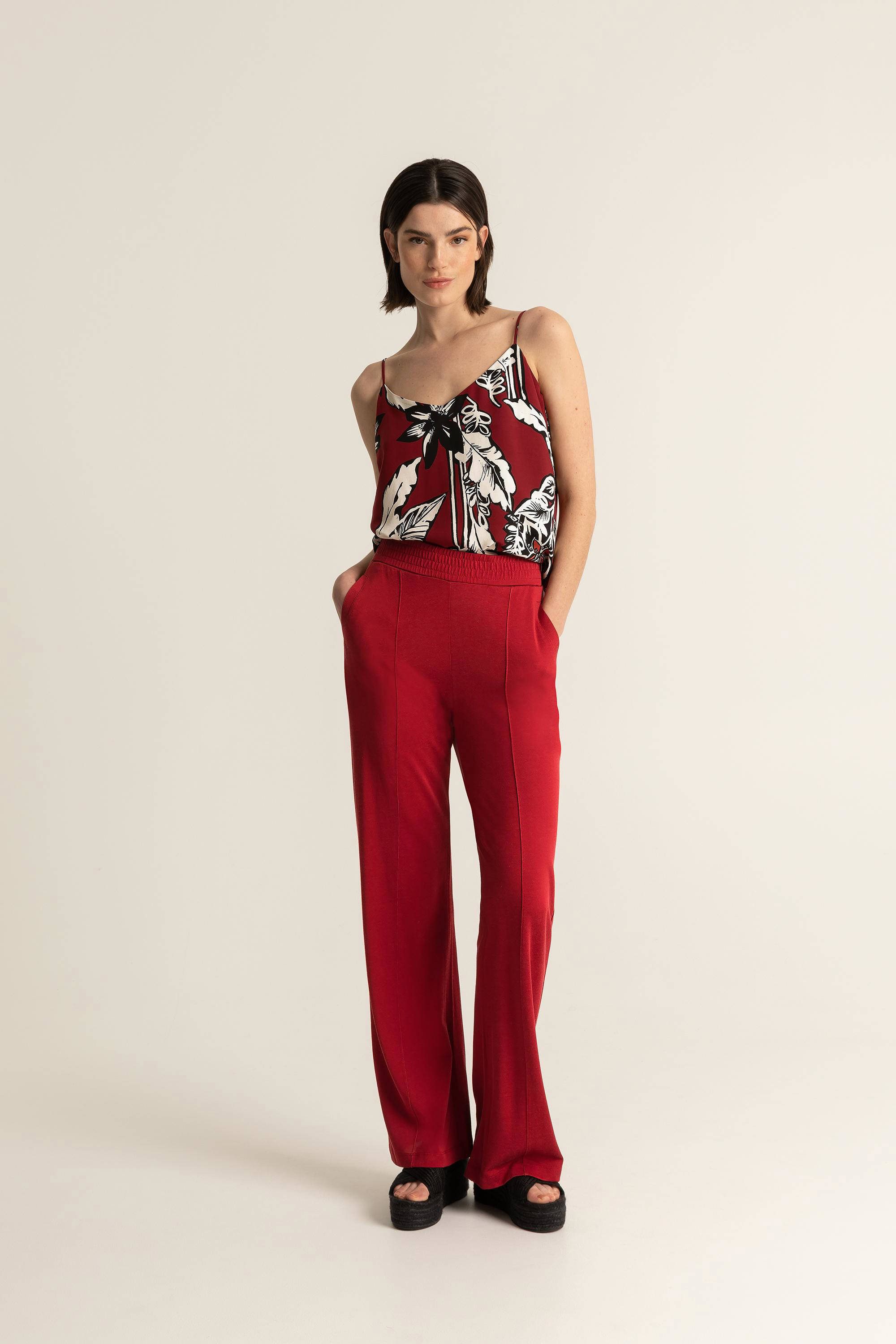 Expresso loose fit broek rood wehkamp